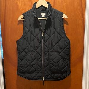 J. Crew Black Quilted Vest
